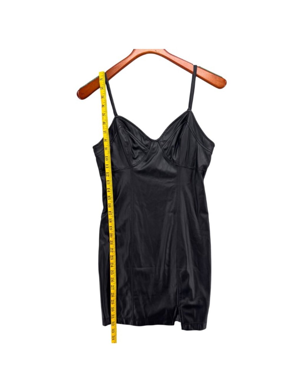 Free People Say No More Bodycon Dress Black Faux Leather Sleeveless Mini Size S - Picture 11 of 15